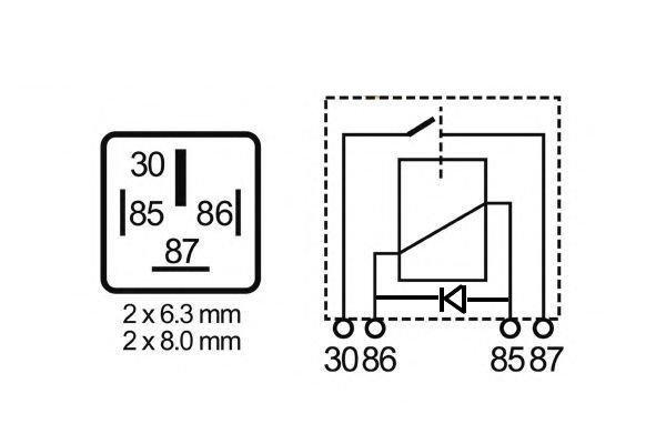 Relé RLES/4-12D 12V 50A diódás