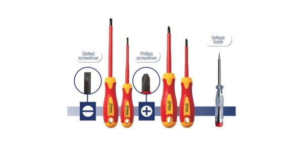 VDE szigetelt csavarhúzó készlet, 5 db, SL & PH, 1000V, IEC 60900
tanúsítvánnyal