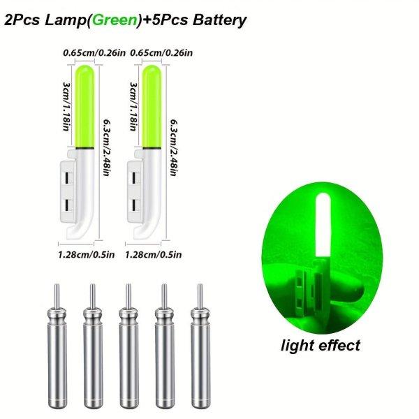 1 készlet (2 lámpa) Elektronikus LED fénykibocsátó éjszakai horgászathoz
- 2 zöld
