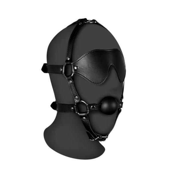 Ouch! Muzzle gag with ball and mask Gag Xtreme szájpecek