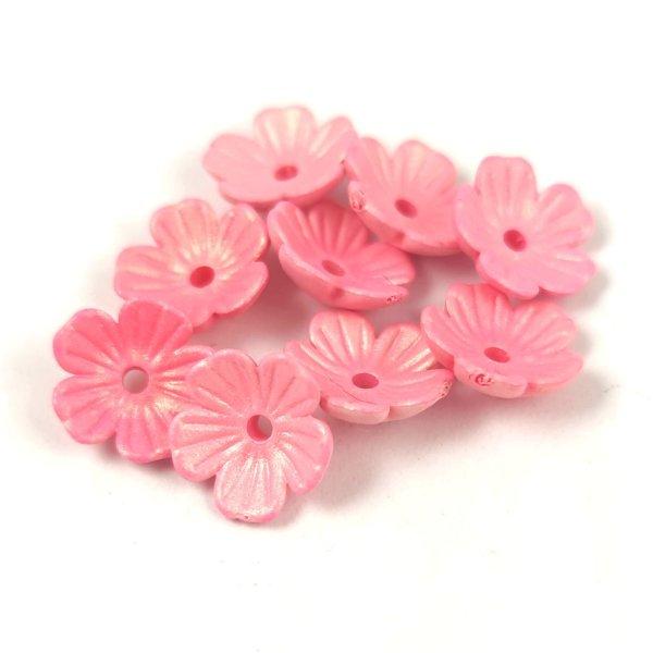 Műanyag virág - Pastel Matt Pink - 11mm