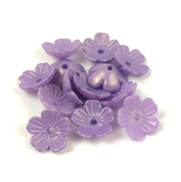 Műanyag virág - Pastel Matt Purple - 11mm