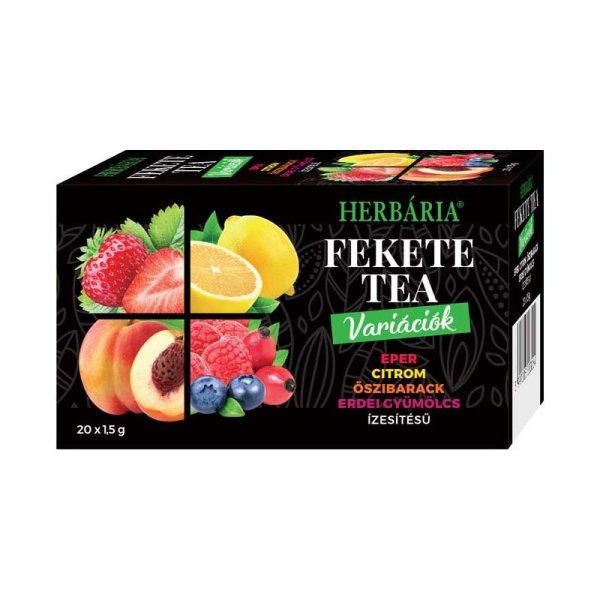 Herbária fekete tea mix fekete tea, erdei gyümölcs, barack, citrom, eper
variáció 20x1,5g 30 g