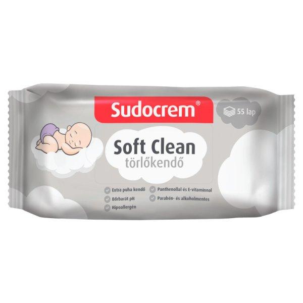 Sudocrem baba törlőkendő soft clean 55 db