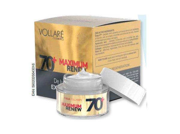 Vollare age creator 70+ kollagénes argán olajos és hyaluronsavas
ránctalanító és lifting hatású arckrém 50 ml