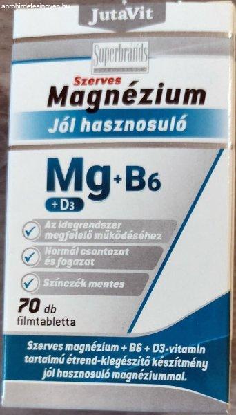 JutaVit Szerves Magnézium + B6 + D3 - 70 db filmtabletta