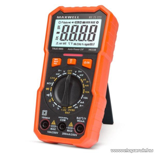 Maxwell MX-25 223 Digitális multiméter elem teszterrel,
hőmérsékletméréssel, munkalámpa funkcióval (25223)