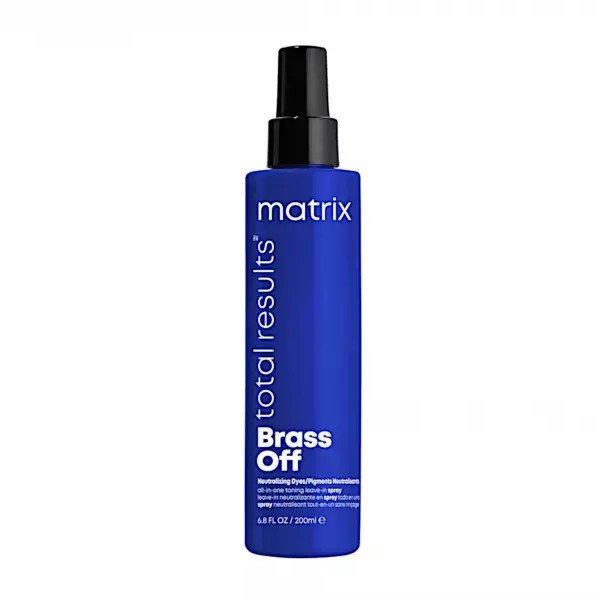 Matrix Öblítést nem igénylő spray a haj sárga
és sárgaréz tónusainak semlegesítésére Brass
Off (Neutralizing All-In-One Toning Leave-In Spray) 200 ml