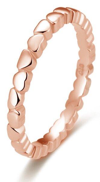 Beneto Aranyozott ezüst gyűrű szívvel AGG344-ROSE 62 mm