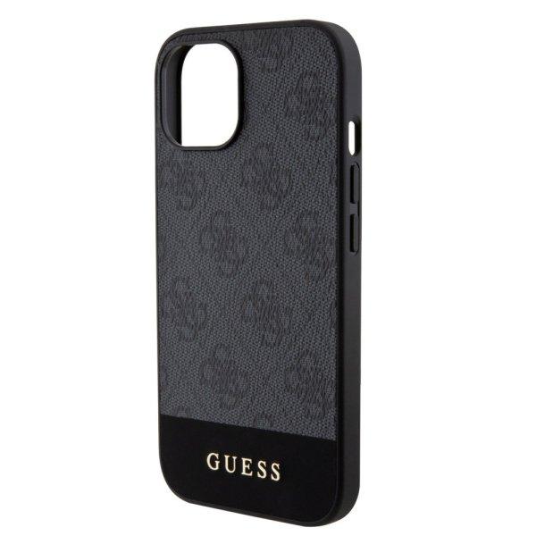 Guess Apple iPhone 15 (6.1) PU 4G Stripe MagSafe hátlapvédő tok fekete
(GUHMP15SG4GLGR)