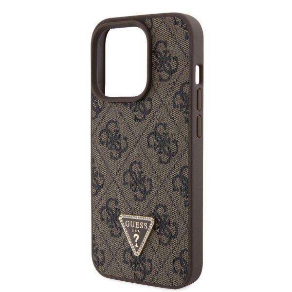 Guess Apple iPhone 15 Pro (6.1) PU 4G Strass Triangle Metal Logo hátlapvédő
tok barna (GUHCP15LP4TDPW)