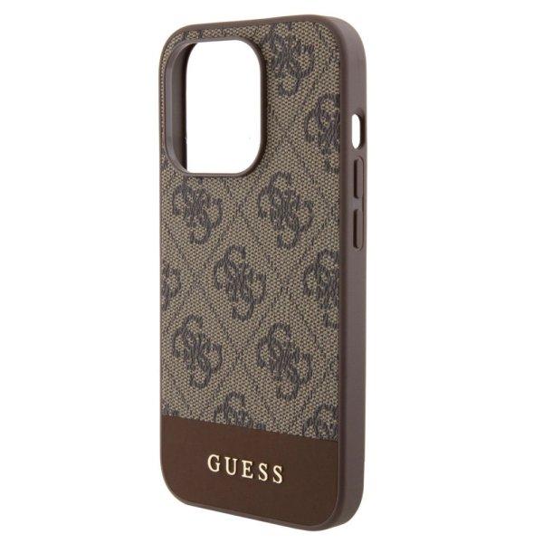 Guess Apple iPhone 15 Pro Max (6.7) PU 4G Stripe MagSafe hátlapvédő tok barna
(GUHMP15XG4GLBR)