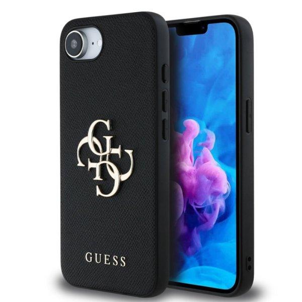 Guess PU Grained 4G Metal Logo Apple iPhone 16e (6.1) hátlapvédő tok fekete
(GUHCPSE4PGT4MBK)