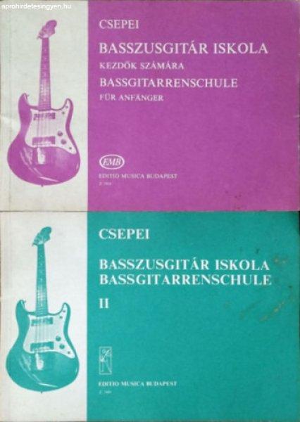 Basszusgitár iskola kezdők számára + Basszusgitár iskola II. - Csepei Tibor