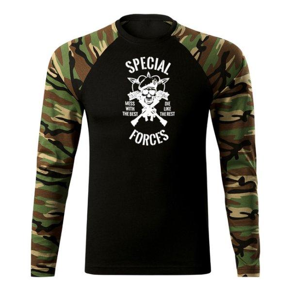 DRAGOWA Fit-T hosszú ujjú póló special force, woodland 160g/m2