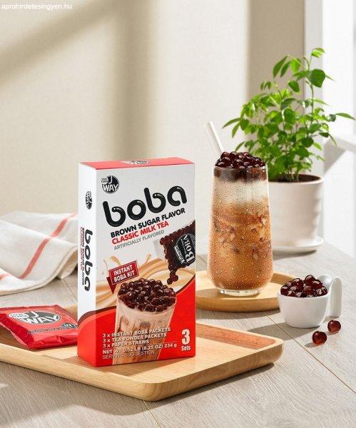 JWAY Boba Brown Sugar flavour Classic Boba tea készítő 3db-os szett 234g