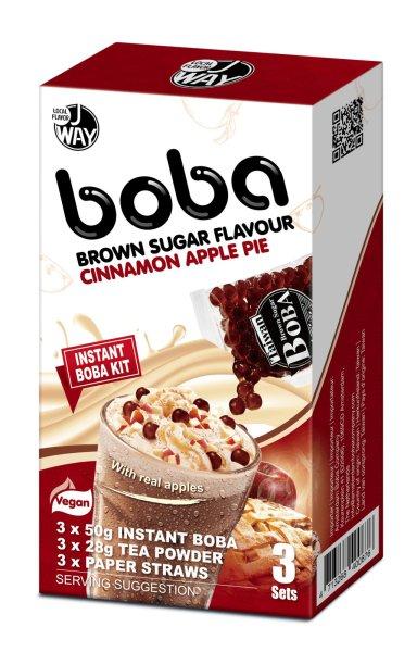 JWAY Boba Brown Sugar Cinnamon Apple Pie fahéjas almás pite ízű Boba tea
készítő 3db-os szett 234g