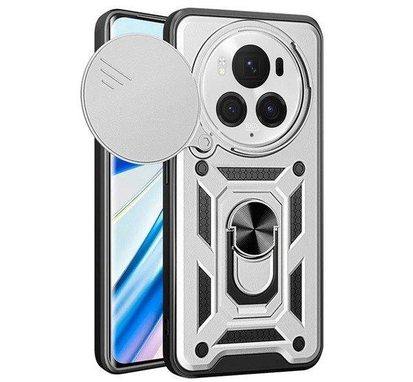 Defender műanyag telefonvédő (ütésállóság, szilikon belső,
tartógyűrű, kameravédő) EZÜST Honor Magic6 Pro 5G