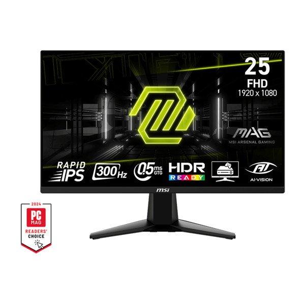 MSI Monitor GAMING MAG 255XF 24,5" FHD Rapid IPS 1920x1080, 16:9, 300Hz,
1000:1, 0,5ms, 2x HDMI, DP, Black