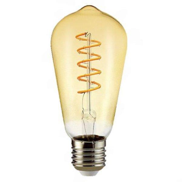 Led Filament körte égő 6W, borostyán burás dekor Led. 145mm hosszú, 500
Lumen, 50W izzó helyett. E27, 2100K, extra meleg, nem vibrál! Life Light Led.