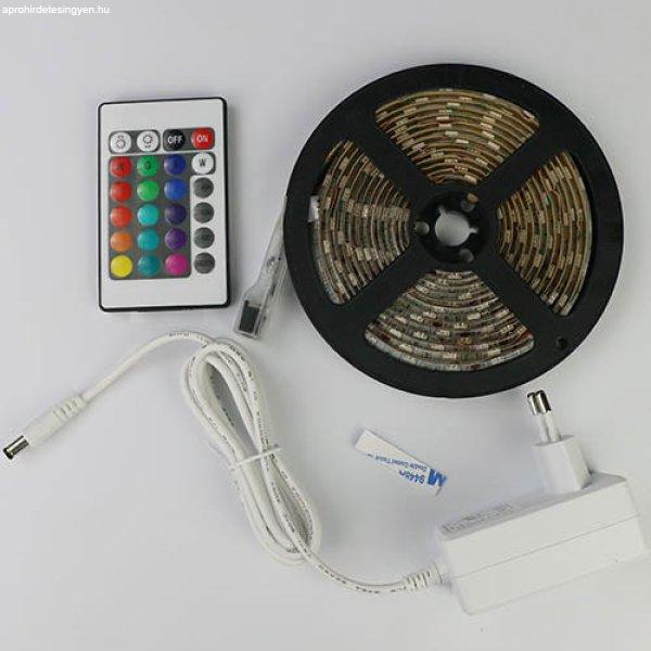 RGB Led szalag csomag, 3 méter IP65 vízálló RGB Led szalag, 60 Ledes, 24
gombos infrás vezérlő, 2A tápegység. Life Light Led.