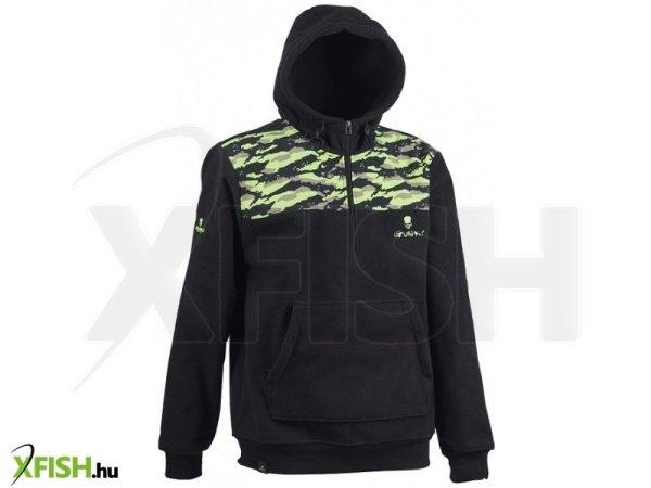 Gunki Windproof Gunki Camo Hoody Polár Pulóver Fekete M