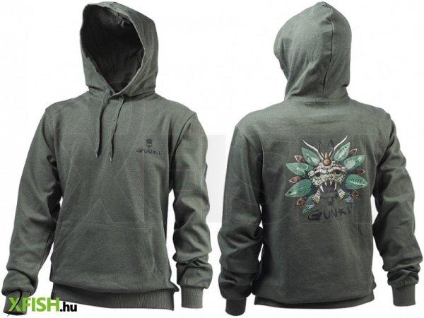 Gunki Chief Greensmoke Hoody Kapucnis Horgász Pulóver Xl