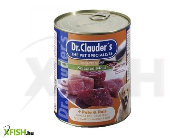 Dr.clauders dog selected meat pulykás és rizses konzerv 800g, 6 db/csomag