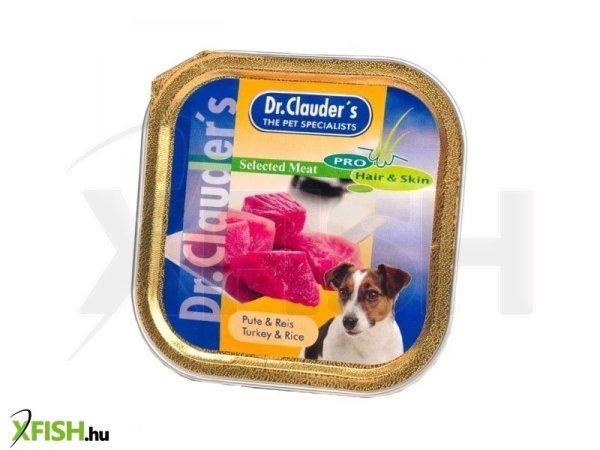 Dr.clauders dog selected meat pulykás és rizses alutálka 100g, 30 db/csomag