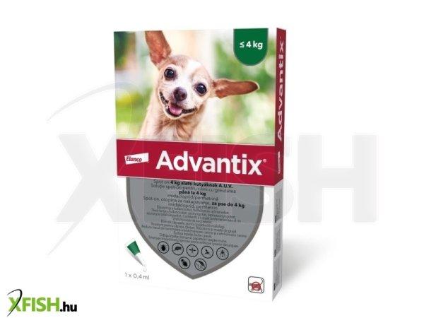 Advantix spot on 4 kg alatti kutyáknak AUV 4 x 0,4 ml