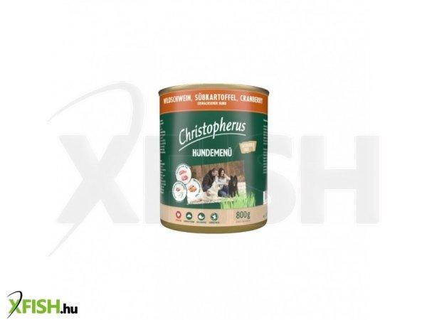 Christopherus dog konzerv menü vaddisznó, é.burgonya, áfonya 800g, 6
db/csomag