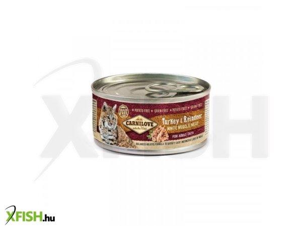 Carnilove cat turkey & reindeer can- pulyka és rénszarvas hússal konzerv
100g, 12 db/csomag
