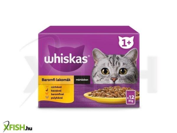 Whiskas alutasakos szárnyas válogatás mártásban 12x85g multipack, 4
db/csomag