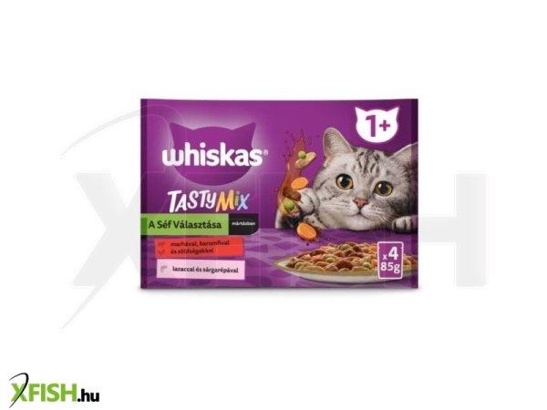 Whiskas alutasak 4-pack tasty mix chefs choice mártásban 4x85g multipack, 13
db/csomag