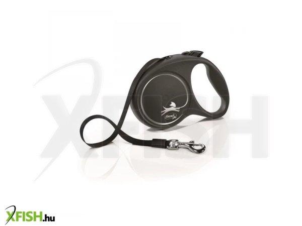 Flexi Black Design szalagos automata póráz L 5m 50kg-ig ezüst