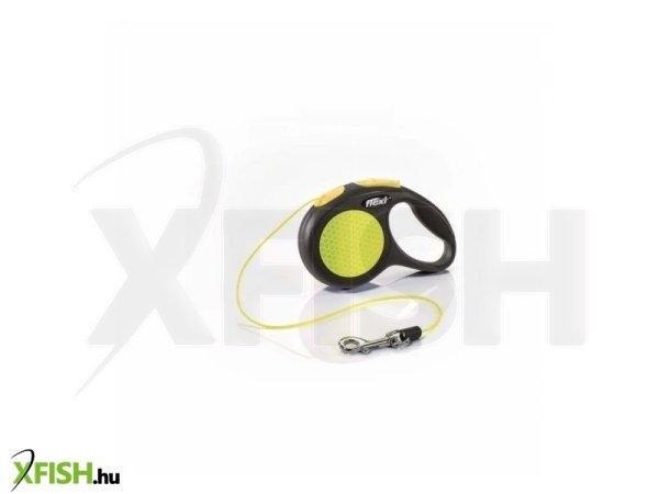 Flexi neon zsinóros automata póráz XS 3m 8kg-ig sárga