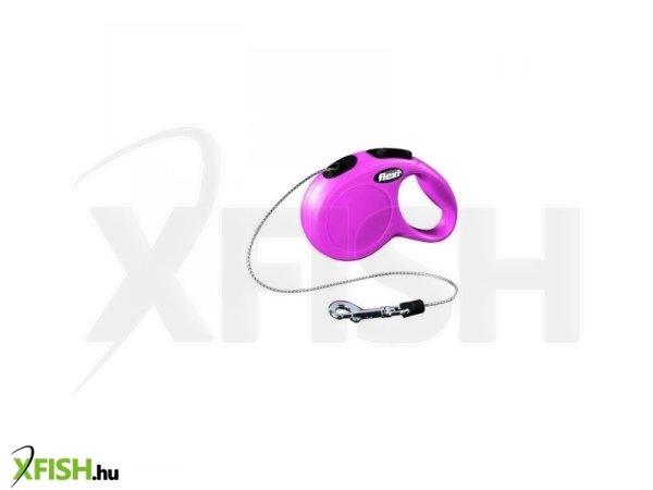 Flexi New Classic zsinóros automata póráz XS 3m 8kg-ig pink