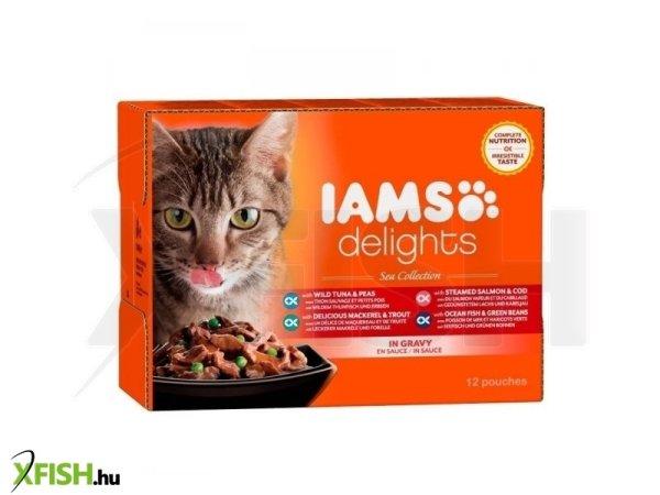 Iams cat delights sea in gravy multipack, többféle halas íz, ízletes
szószban 12x85g, 1 db/csomag