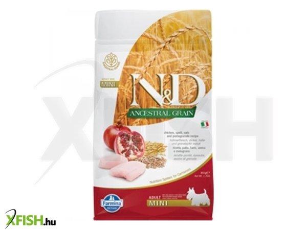 N&d dog ancestral grain csirke, tönköly, zab & gránátalma adult mini 800g