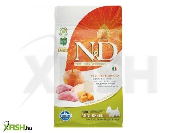N&d dog grain free vaddisznó & alma sütőtökkel adult mini 800g