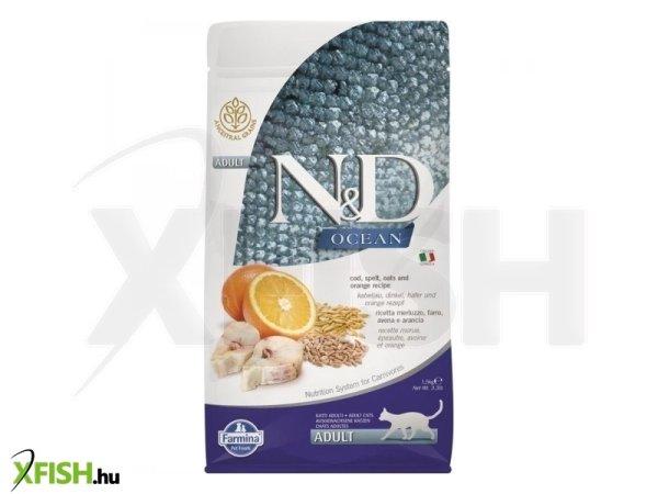 N&d cat ocean tőkehal, tönköly, zab & narancs adult 1,5kg