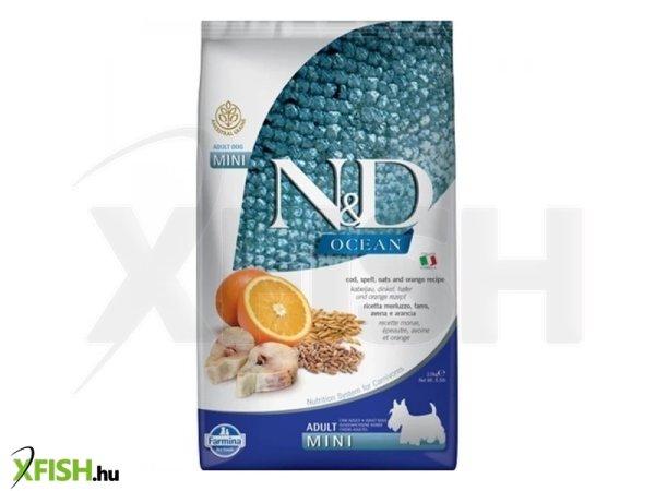 N&d dog ocean tőkehal, tönköly, zab & narancs adult mini 2,5kg