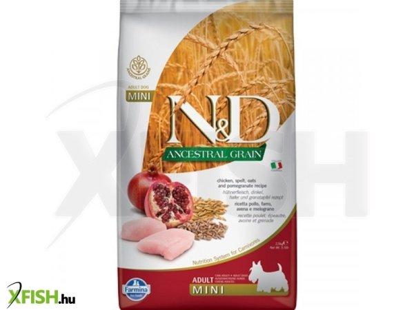 N&d dog ancestral grain csirke, tönköly, zab & gránátalma adult mini 2,5kg