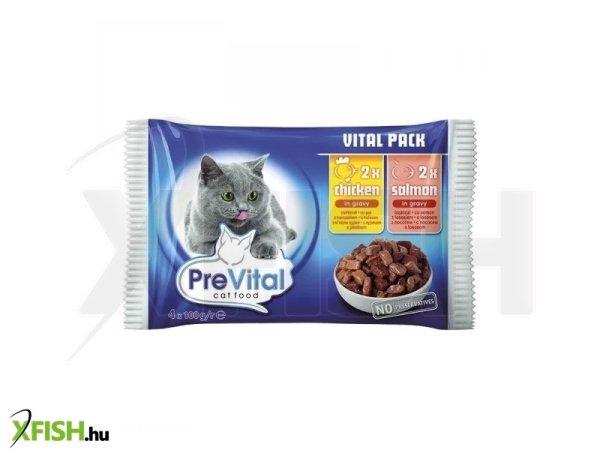 Prevital alutasakos macskaeledel csirke-lazac 4x100gr multipack