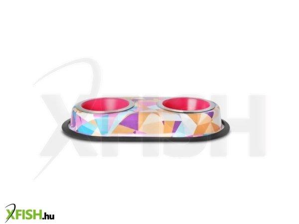 Raintech rozsdamentes dupla etetőtál, színes, mintás, gumiperemes -  felső
11,5cm/alsó 6,0cm, 2x0,2l