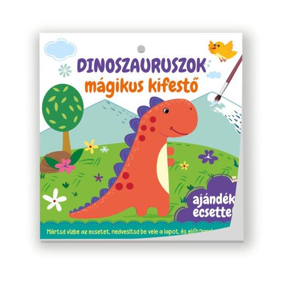 Dinoszauruszok - mágikus kifestő - ajándék ecsettel