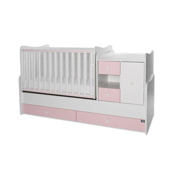 Lorelli MiniMax kombi ágy 72x190 - White / Orchid Pink