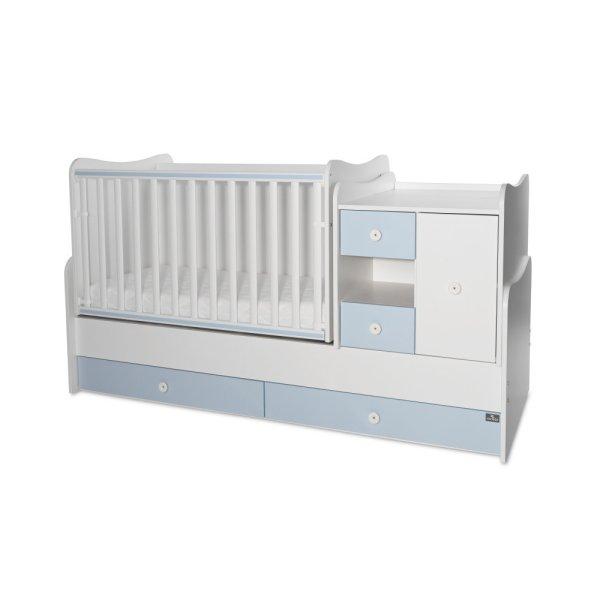 Lorelli MiniMax kombi ágy 72x190 - White / Baby Blue