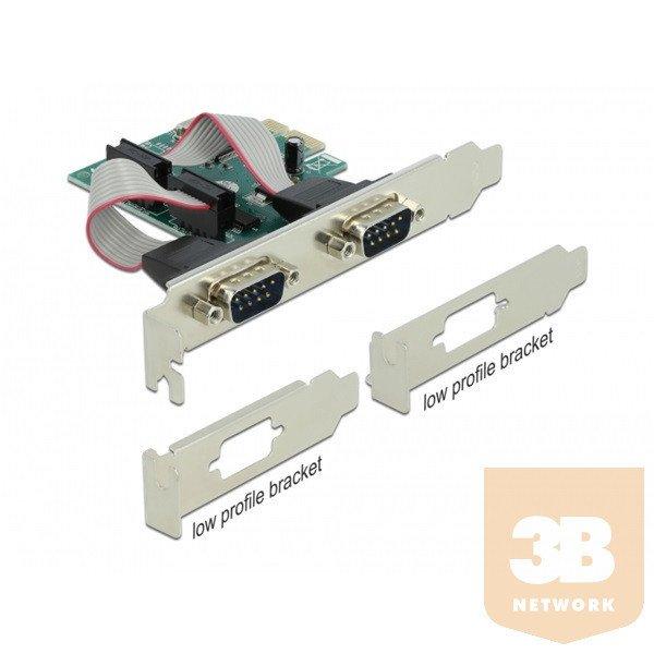 DELOCK PCI-E Bővítőkártya 2x Soros RS-232 port