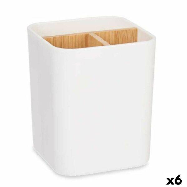 Fogkefe tartó Berilo B9041-WHITE Fehér Bambusz polipropilén 9 x 11 x 9 cm (6
egység) MOST 12483 HELYETT 7474 Ft-ért!